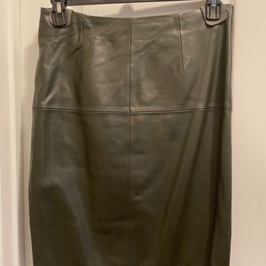 Antontio Melani  army green  leather skirt size Medium